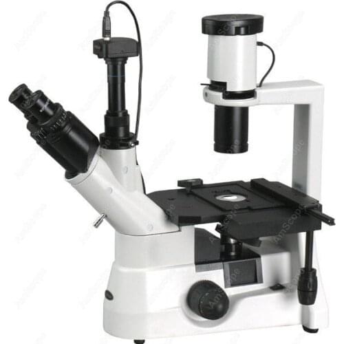 Plan Optical Biological Inverted Microscope--AmScope Supplies 40x-800x Plan Optical Biological Inverted Microscope + 9MP Camera
