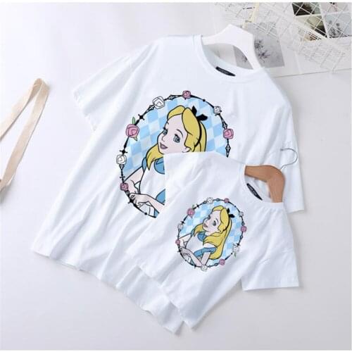 Alice In Wonderland Cartoon T Shirts 2021 New Fashion Women/Men Girl Boys Summer Tshirts Harajuku Family Matching Clothes