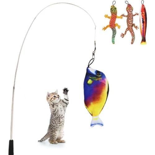 Funny paw stick cats product with Simulation fish lizard toy With long Telescopic rod of cat interactive juguetes gatos mascotas