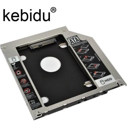 Kebidu Universal 9.5mm Second HDD Caddy 2nd SATA 3.0 Hard Disk Drive 2.5" SSD Enclosure for Macbook Pro Air etc CD DVD ROM