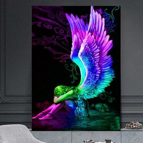 Colorful Wings Diamond Painting Full Square Round Drill Resin Embroidery Diy 5d Diamond Mosaic cross stitch Angel I60