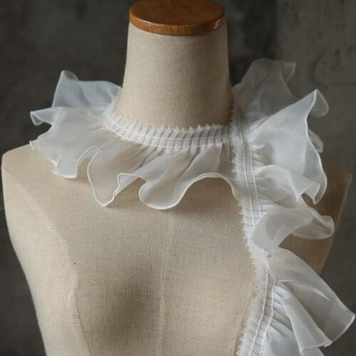 1M White Black Applique Auricularia Auricula Lace Fabric Width 10CM Decoration For Garment Accessories Sew On Cloth Craft HB229