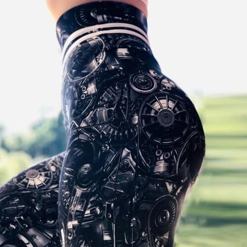 [You're My Secret] New Steampunk Gear Pattern Leggings Fashion Mechanical Digital Printed Leggins High Waist Push Up Sexy Pants