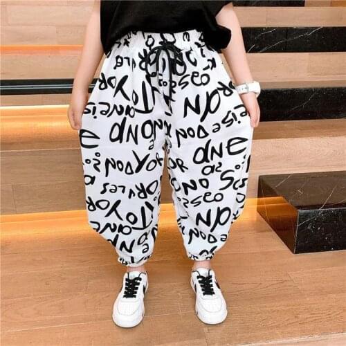 Summer Boys Ice Silk Mosquito Pants 2021 New Thin Girls Bloomers Korean Style Handsome Kids Clothes Suitable For 3-12 Years