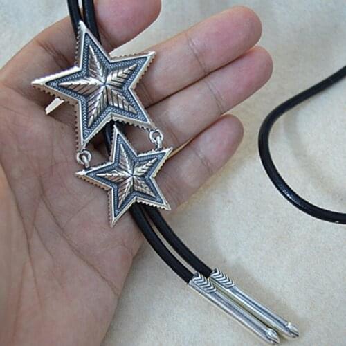 Hot Cody Sanderson Nava Hook Leather Necklace Sterling Silver S925 European American Pentacle Pendant Set Thai Silver