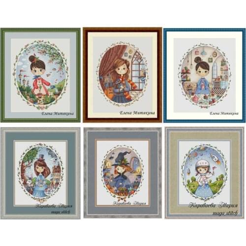 Girls series cartoon patterns counted 11CT 14CT 18CT Cross Stitch Sets DIY Chinese Cross-stitch Kits Embroidery Needlework