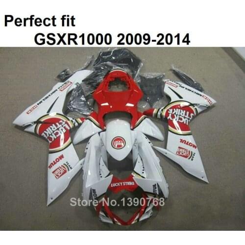 ABS plastic fairings for Suzuki injection mold GSXR1000 2009-2014 white red fairing kit GSXR1000 09 10 11 12 13 14 BT10