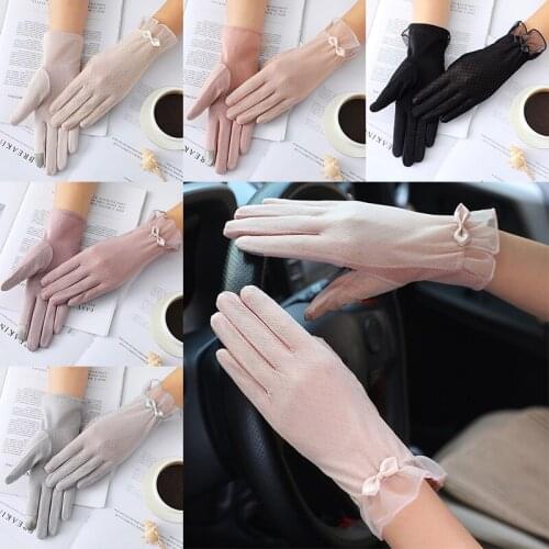 Summer Women Lace Gloves Female Thin Driving Gloves Sunscreen Touch Screen Ladies Elegant Anti-UV Anti-Slip Breathable Glove