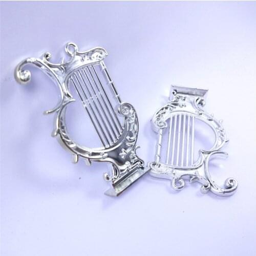 4pcs Plastic Lovely Silver Plated Musical Instruments Pendant Christmas Tree Hanging Ornament DIY Decoration Party Supply Crafts