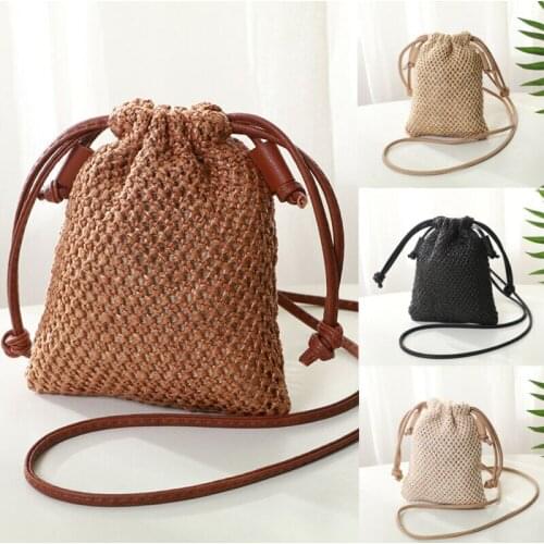 2019 Fashion Women Girl Bohemian Straw Woven Bag Rattan Wicker Handbag Beach Crossbody New