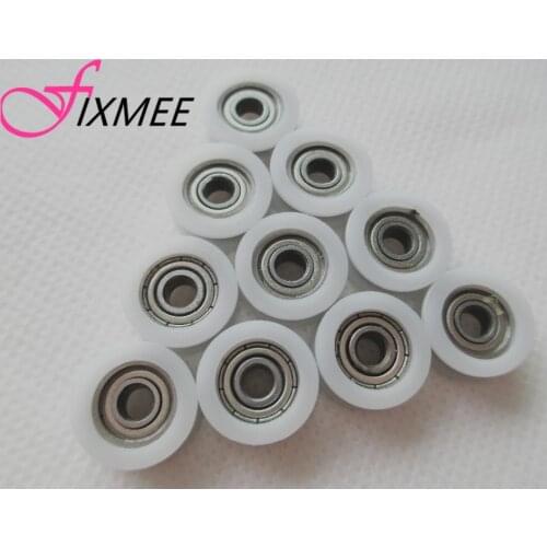 4mm Bore Bearing with 15mm Round Nylon Pulley U Groove Track Roller Bearing 4x15