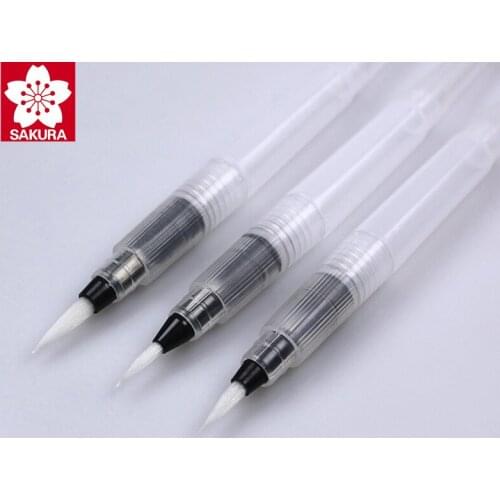 SAKURA QR Portable Paint Water Brush Soft Solid Watercolor Water Soluble Color Lead Crayons Brush Writing Calligraphy Painting