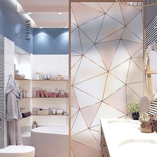 Simple-Triangle Privacy Film Decorative Glass Film Removable Self Adhesive Glass Sticker Static Cling Window Paper 30-90CM