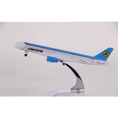 Size1:400 plane model B757 Uzbekistan Airlines aircraft B757 Metal simulation airplane model for kid toys Christmas gift
