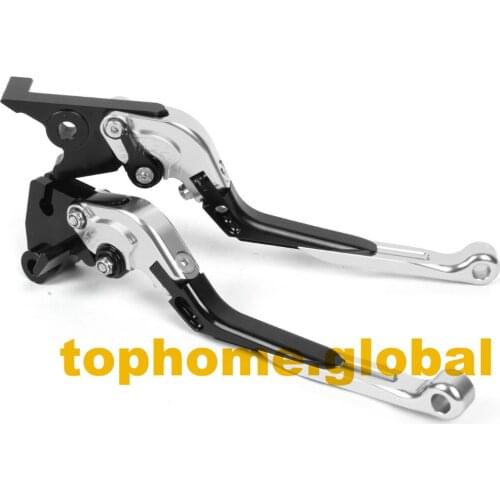 Folding Extendable Clutch Brake Levers For Tiger EFI T709/955I 1999 - 2006 CNC Adjustable 00 01 02 03 04 05 Silver/BLK