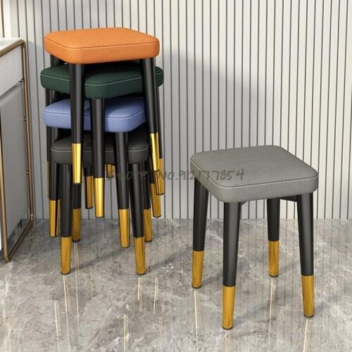 Restaurant stools can be stacked household creative makeup dressing light luxury round stool dining table chair simple square st