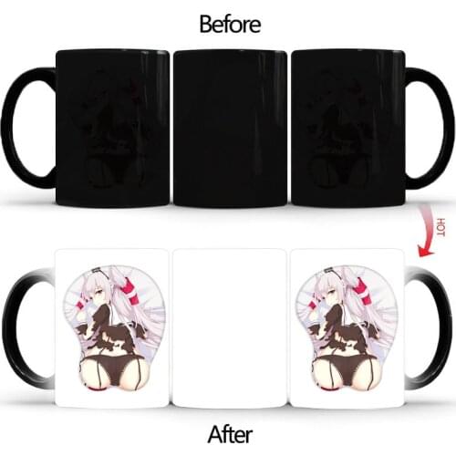 Creative Sexy sling girl Magic Mug,Heat-sensitive Reactive Ceramic Cup Changing Coffee Mugs,coffee cup office Drinkware BSKT-095