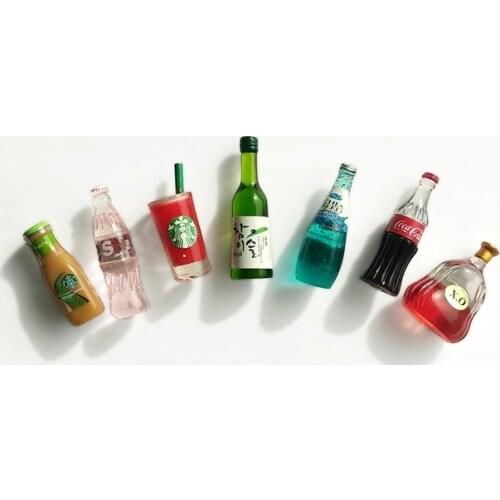 Wine bottle fridge magnet simulation beverage magnetic stickers mini coffee cup soda bottle Japanese sake bottle decoration