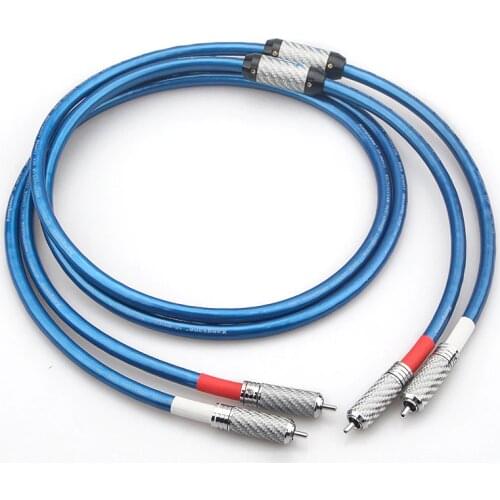 Xangsane square core OCC copper wire HIFI audio signal cable carbon fiber high quality RCA-RCA connection audio cable