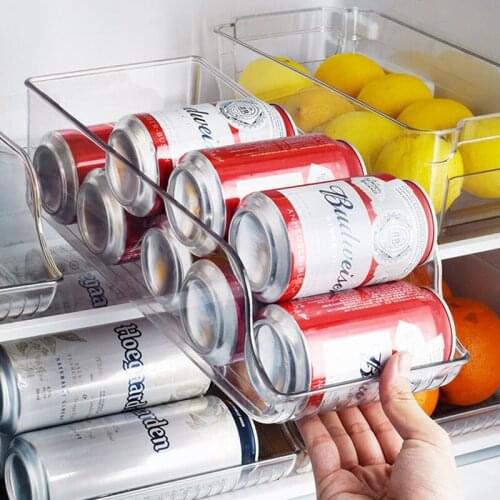 Easy-To-Can Storage Box Kitchen Drawer Refrigerator Storage Box Beverage Bottle Transparent Finishing Box