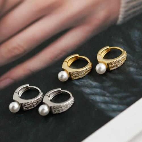 VENTFILLE 925 Sterling Silver Round Micro-set Zircon Hoop Earrings For Women Fashion Retro Jewelry Lover Gift Wholesale