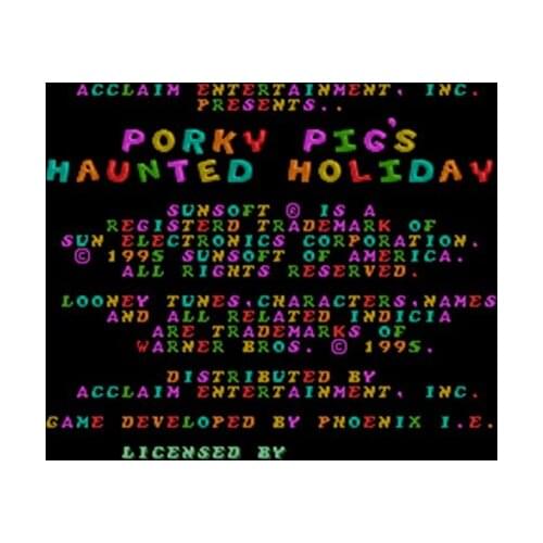 Porky Pigs Haunted Holiday NTSC Version 16 Bit 46 Pin Big Gray Game Card For USA Game Players