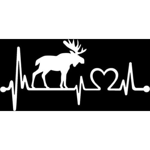 1 PCS 14CM*6.7CM Moose Elk Heartbeat Lifeline Vinyl Motorcycle Black/Silver Car Sticker for Mercedes Stickers