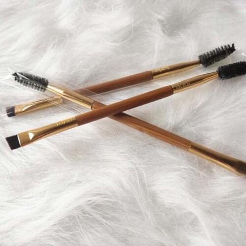 1Pc Double-head Bevel Eyebrow Brush Portable Wooden Eyelash Brush Soft Hair Eyebrow Powder Makeup Brushes Beauty Cosmetic Tool