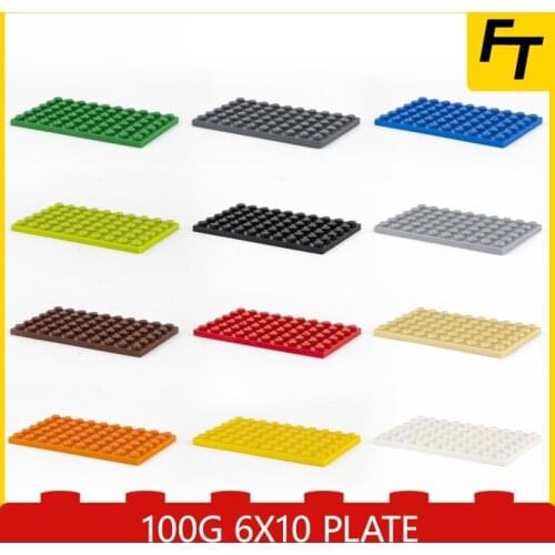 100g Small Particle 3033 6x10 Plate Brick Building Block Flat DIY Parts Buildmoc Compatible Assembly Particle Creative Gift Toys