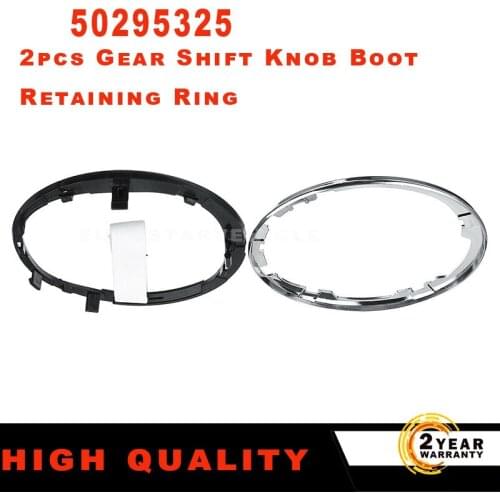 2Pcs Gear Stick Lever Gaiter Boot Frame Retaining Ring Set For Fiat 500C 2007-2015 50295325