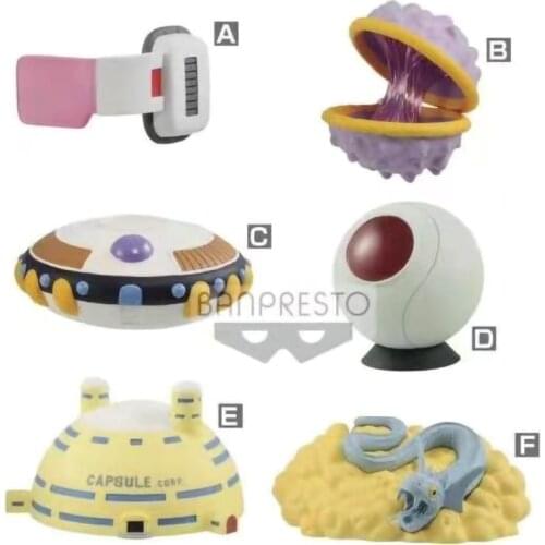 3-5CM Bandai Anime Dragon Ball Z Small Scenes Collection 2 Frieza Spaceship Saiyan Space Pod Capsule Company Figure Model 6PCS