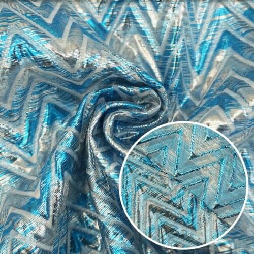 50cm*145cm Geometric Jacquard Fabric Wave Foaming Jacquard Fabric for DIY Clothing Shoes Dress Luggage Fabric
