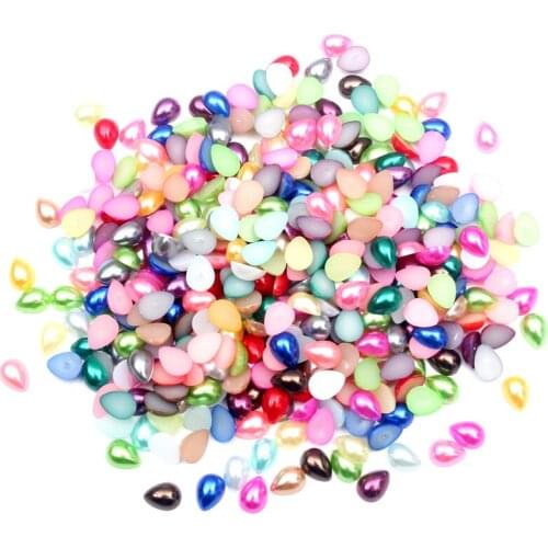 500pcs Water Droplets Pearl Crafts Christmas Decoration Flatback Cabochon Embellishment For Scrapbook DIY Accessori