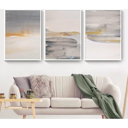 Abstract Grey Retro Brush Effect Canvas Painting Wall Art Prints Poster Picture for Living Room Bedroom Hom Decoration No Frame