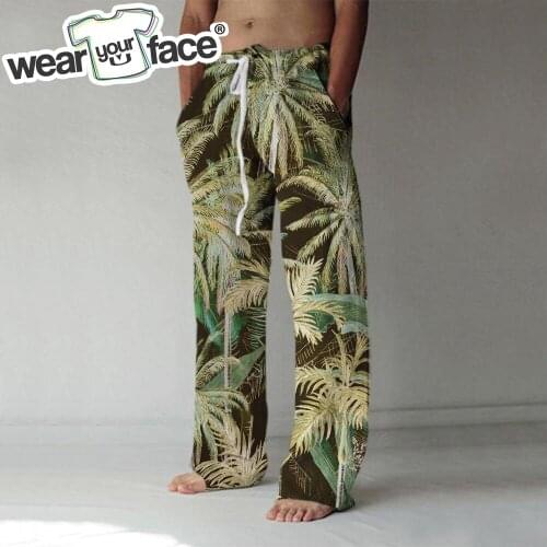 Palm Tree Arts Summer 3D All Over Printed Wide Leg Pants Casual Streetwear Joggers Women Men Clothing Plus Size Dropship