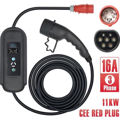 Type 2 Portable EV Charging Box Cable Switchable 16A Plug Electric Vehicle Car Charger EVSE