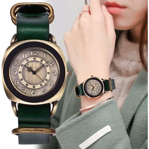 CCQ Brand Fashion Creative Genuine Leather Bracelet Watches Casual Women Men Quartz Watch Female Male Clock Dropshipping