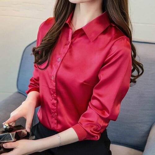 Женские атласные рубашки DERMSPE China At AliExpress