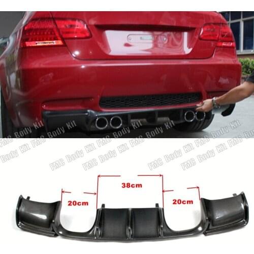Real Carbon Fiber Car Rear Bumper Diffuser Lip Spoiler for BMW E92 Coupe E93 Convertible M3 2008 - 2013 Add On Diffuser
