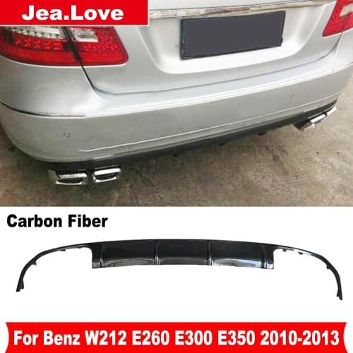 V Style Real Carbon Fiber Rear Lip Bumper Diffuser Rear Decoration For Mercedes-Benz W212 E260 E300 E350 2010-2013 Car Styling