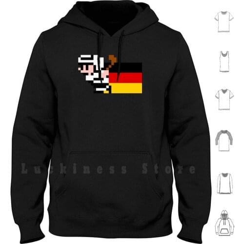 Ice Hockey Germany Hoodies Long Sleeve Video Games Pixelart Pixel Art Sprite Sprites Retro Classic