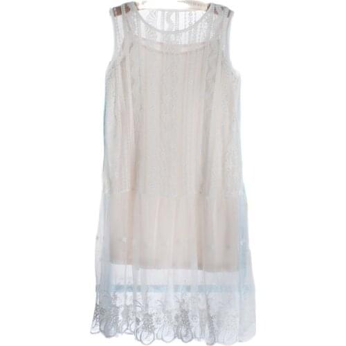 Two piece set harajuku vintage tunique femme lolita hippie boho cute appliques patchwork white lace embroidery long maxi dress