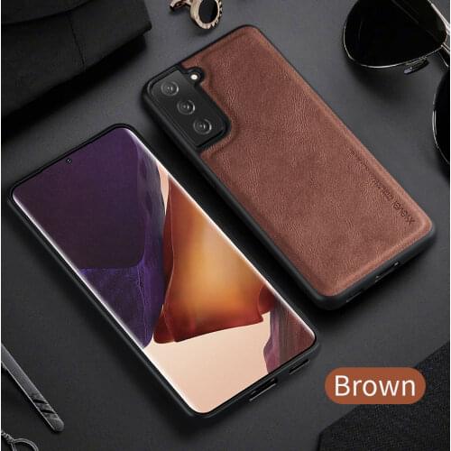 Retro Leather Phone Case For Samsung S21 Ultra Original Soft Silicone Edge Back Cover For Samsung Galaxy S21 Plus Cases S21 5G