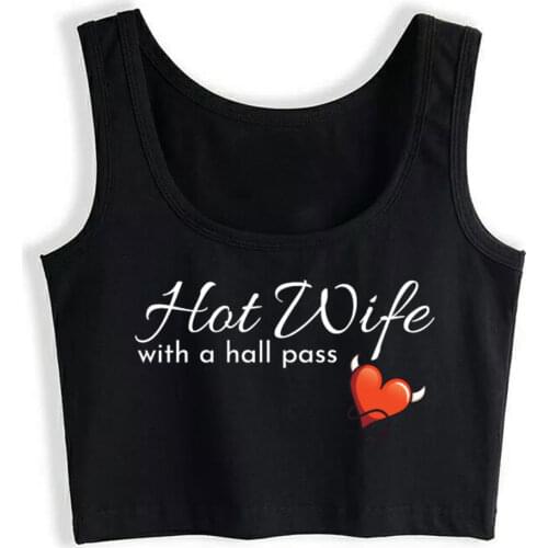 Crop Top Sport Hotwife Gift For A Swinger Hot Wife With A Hall Cool Vintage Print Tops Women