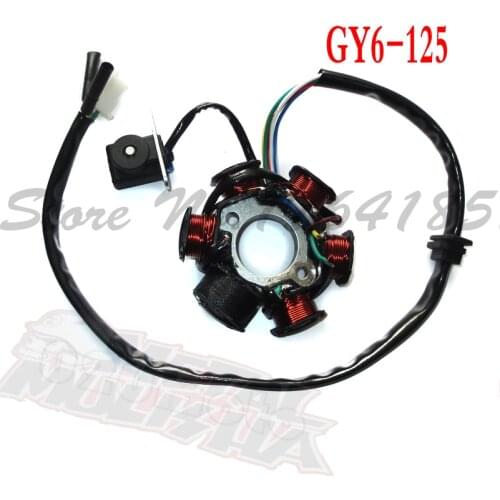 Magneto Stator Plate Ignition 6 COIL ATV Quad 125 150cc GY6 Chinese Scooter Parts