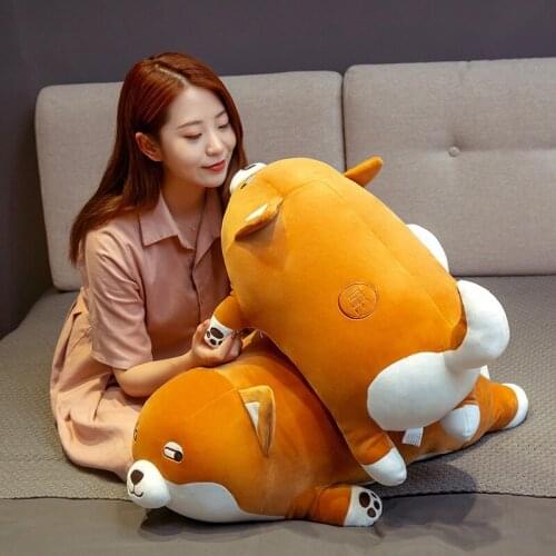Lovely Fat Brown Shiba Inu & Corgi Dog Plush Toys Stuffed Soft Kawaii Animal Cartoon Pillow Dolls Gift for Kids Baby Children