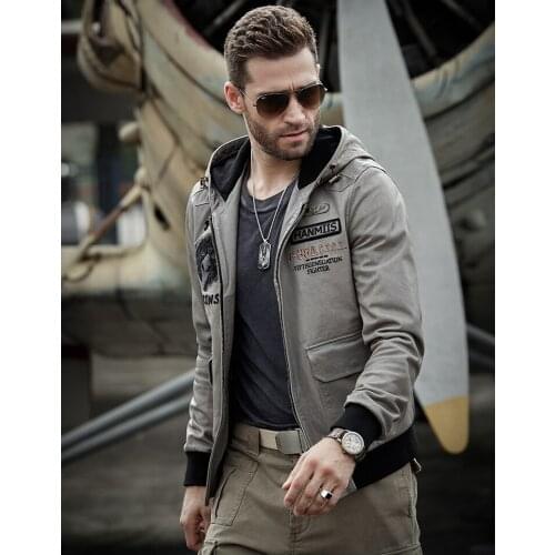 Mens Winter Genuine Leather Jackets Motorcycle Flight Bomber Jackets For Men Hombres Outdoor hood Trench Male Aviator Coats