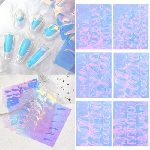 Aurora Nails Foil Film Sticker Laser Sparkling Cellophane Paper Nail Glass Foils Design Ice Cube Manicure Nail Art Decorations