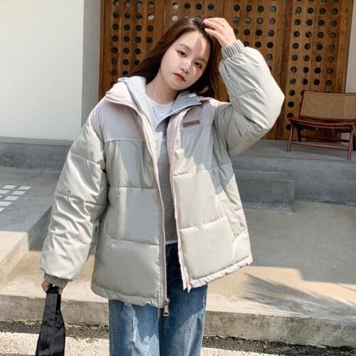 Newshort winter jacket womens warm hooded down cotton jacket parka coat womens casual loose jacket Korean cotton winter jacket