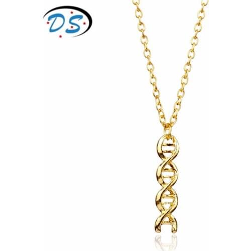New Design DNA Spiral Chemical Molecular Pendant Necklace Doctor Medical Students Graduation Gift